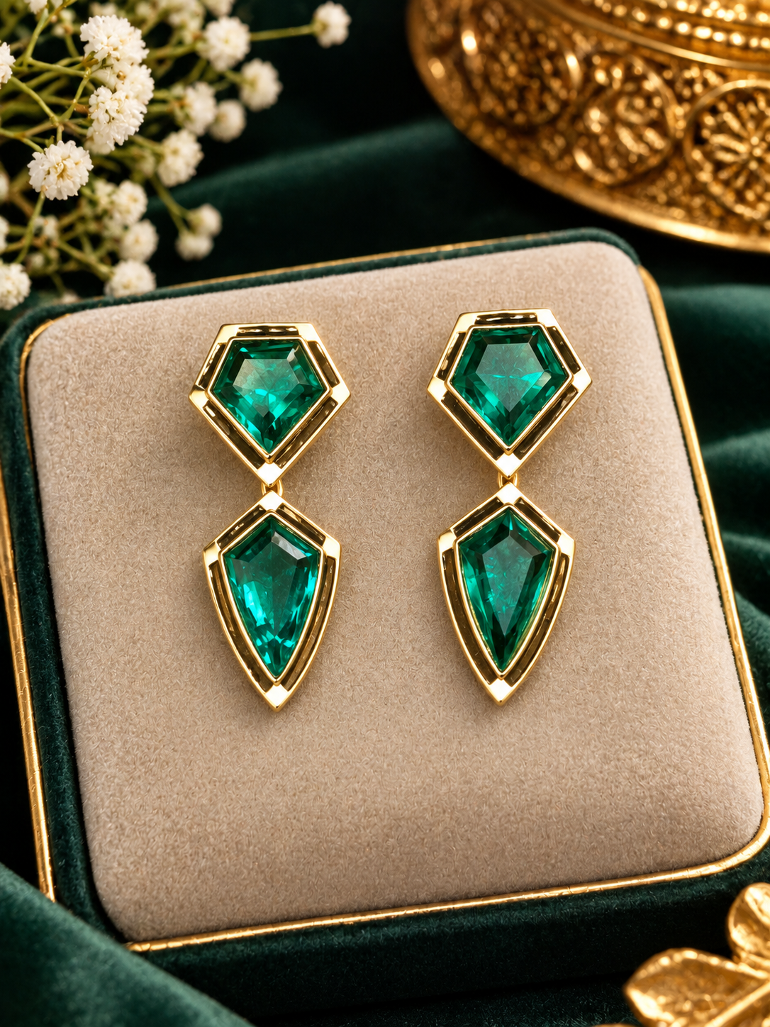 SEC-157 SLIVER PLATE GOLD EARRING