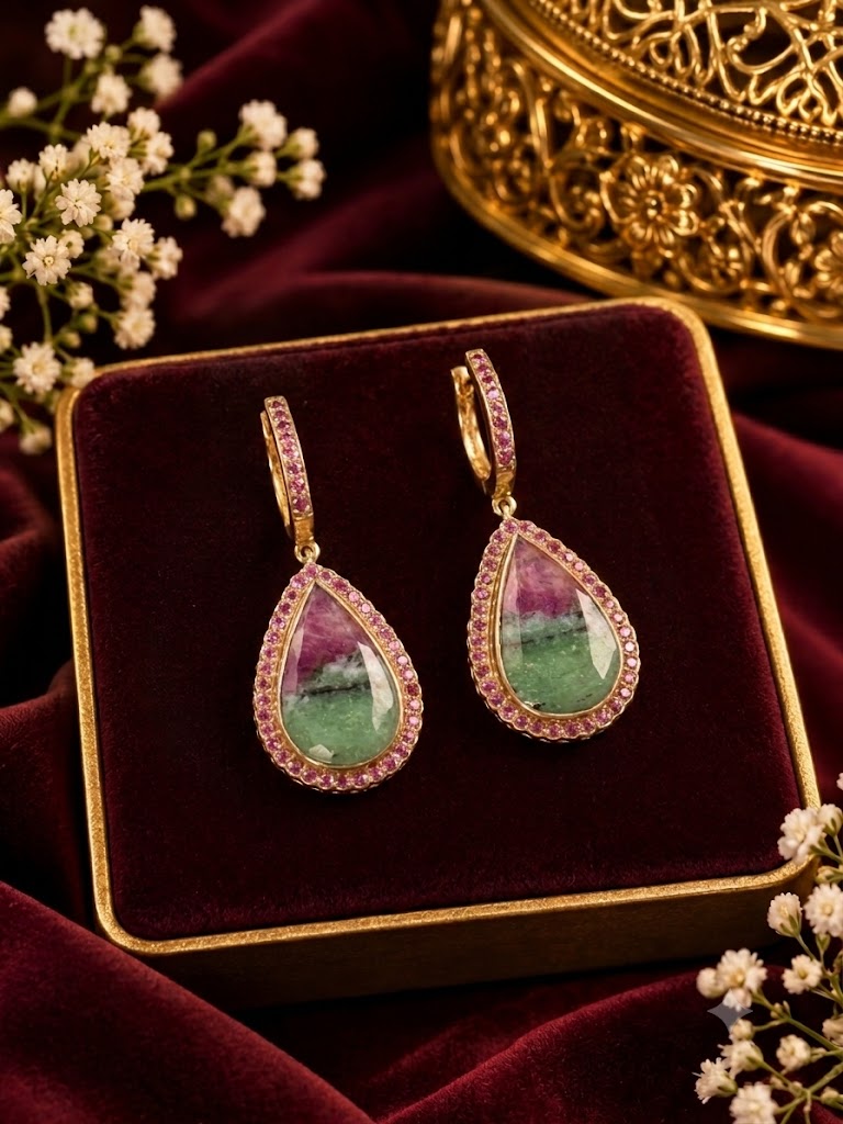 SILVER EARRINGS SAPPHIRE 15.000 GM