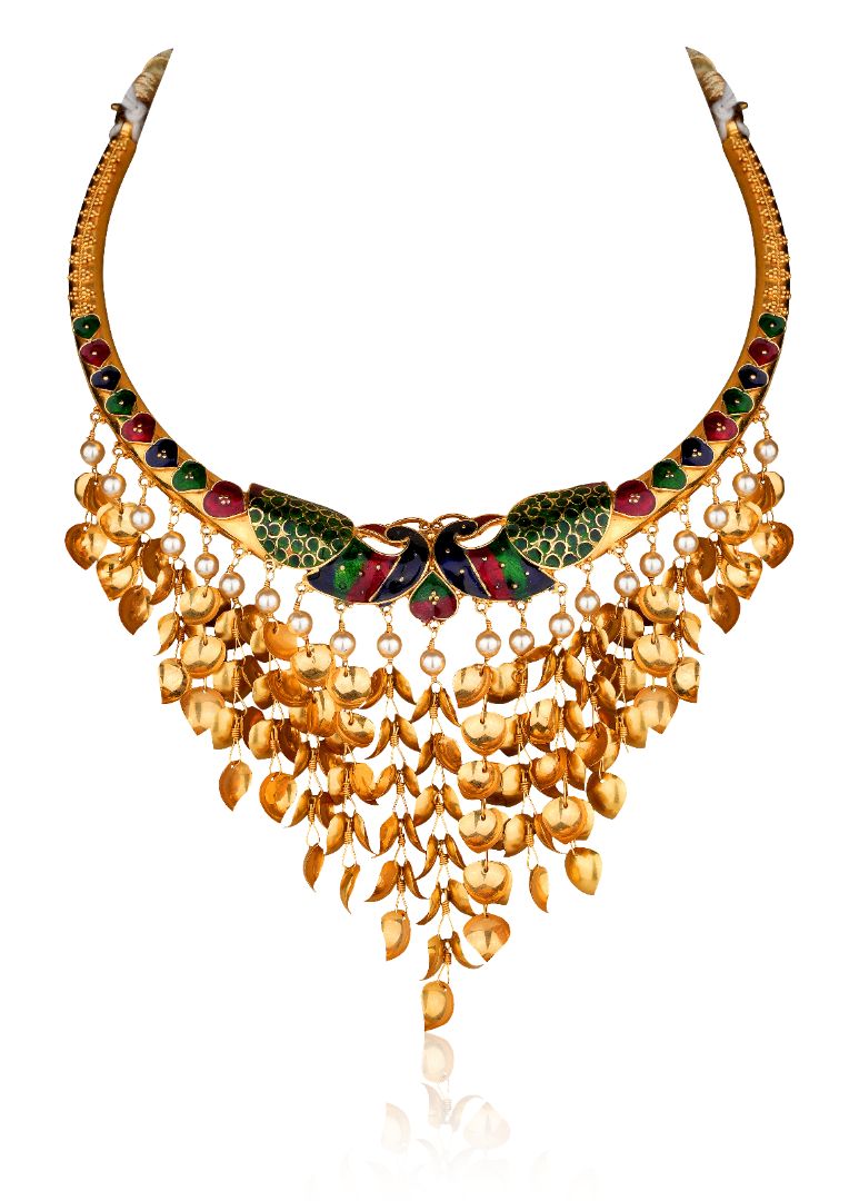 SPK-2808 Peepal Patti Peacock Gold Set