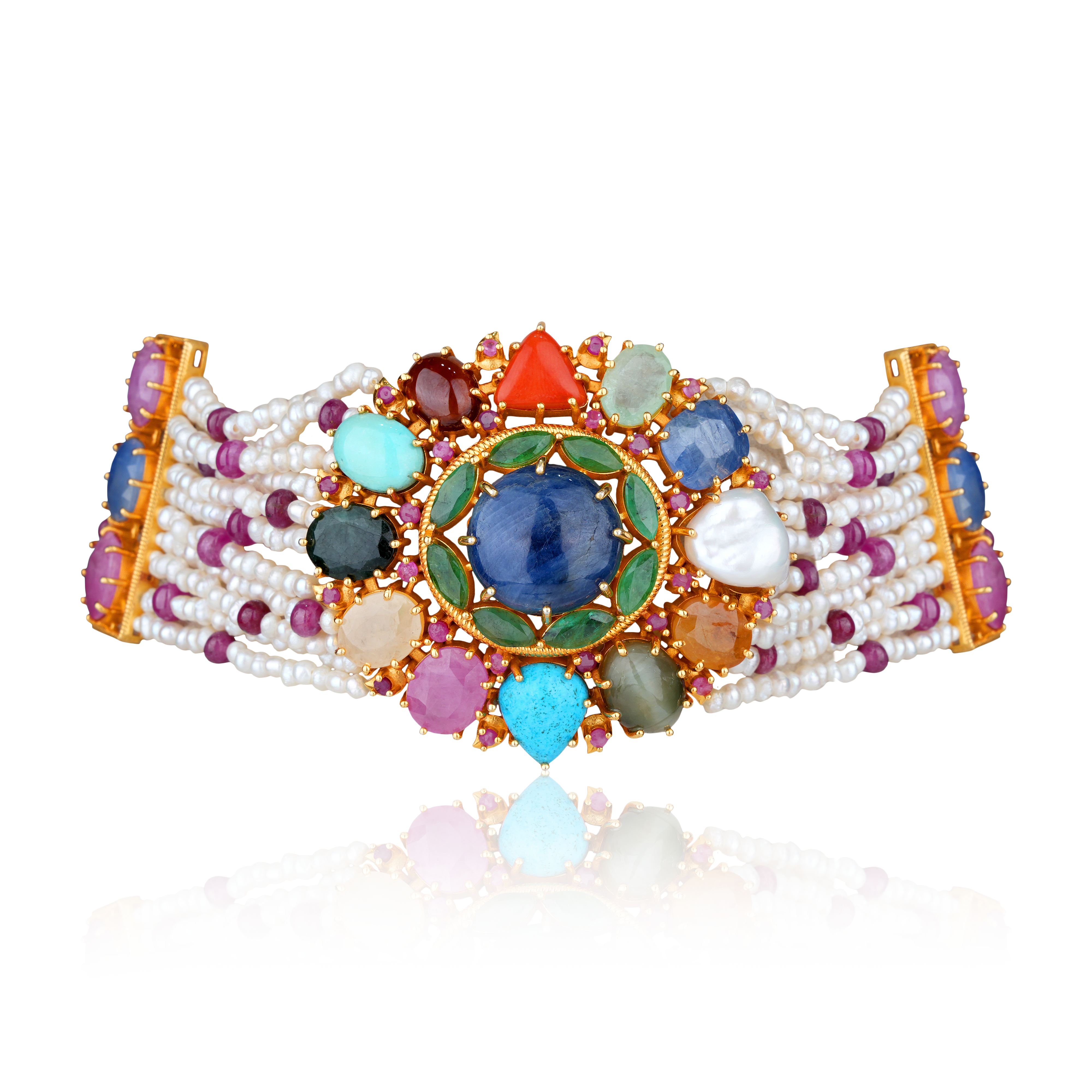 Pearl Navratan Choker