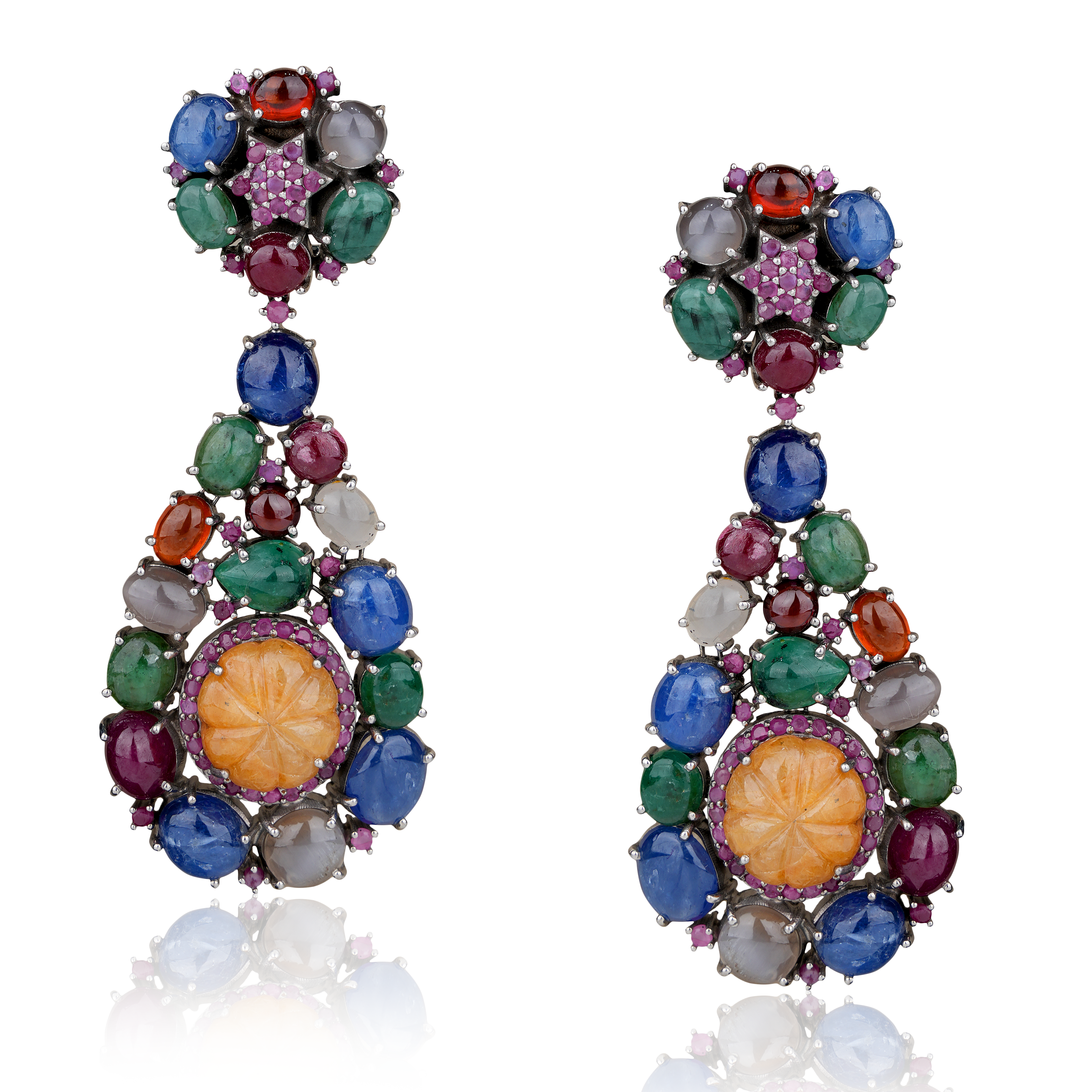 Blue Sapphire Cats Eye Set