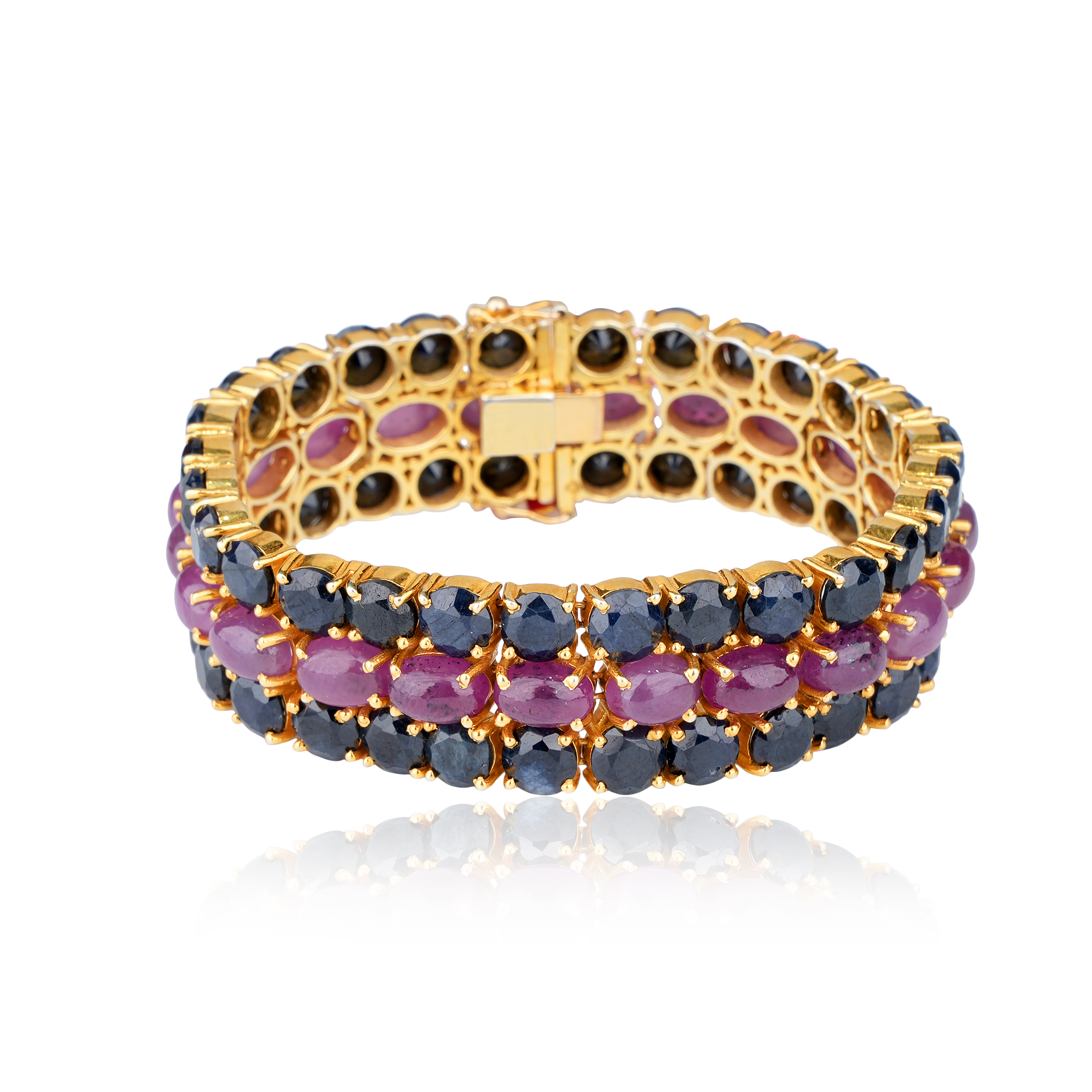 Diamond, Rubies, Blue Sapphire Bracelet