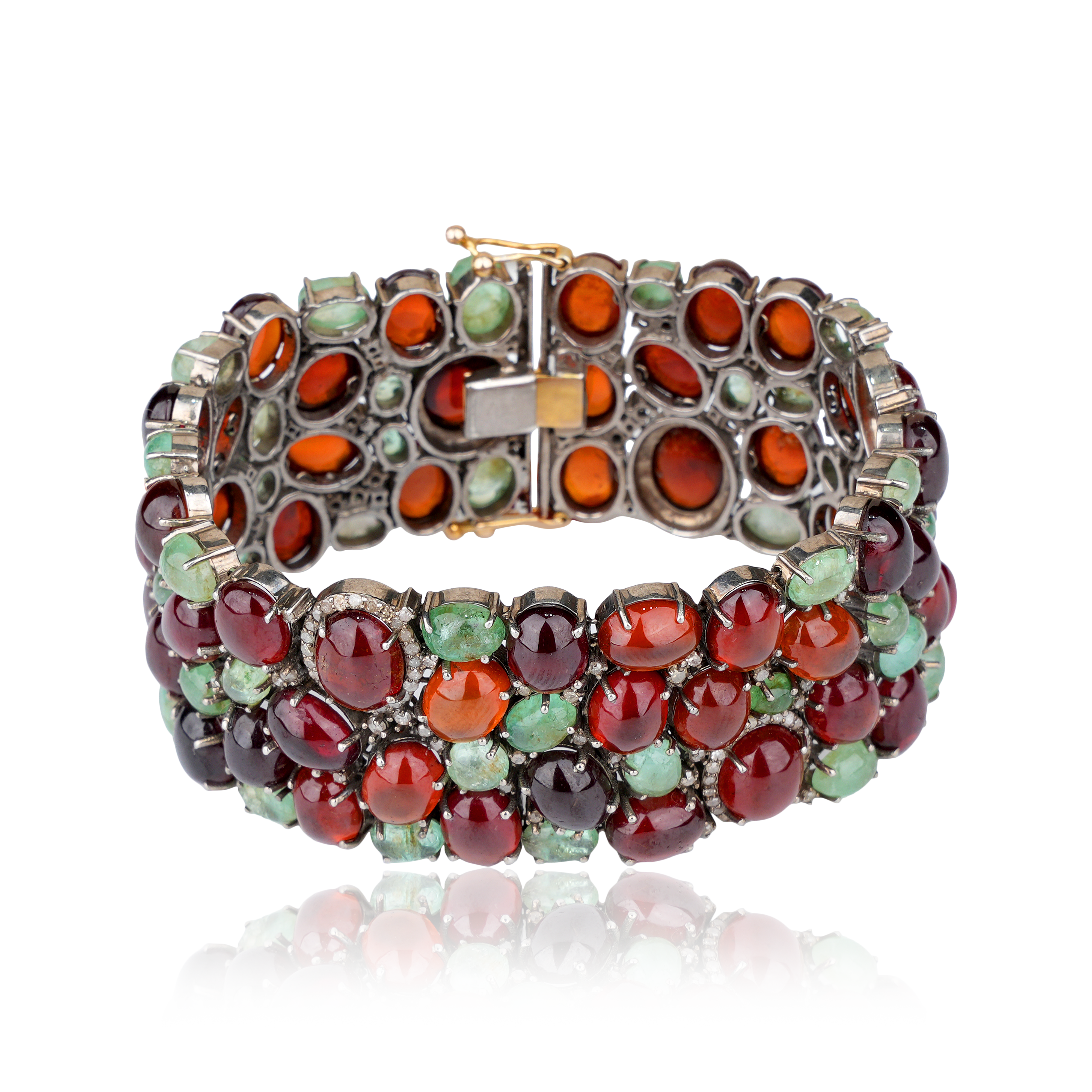 Garnet & Emeralds Bracelet