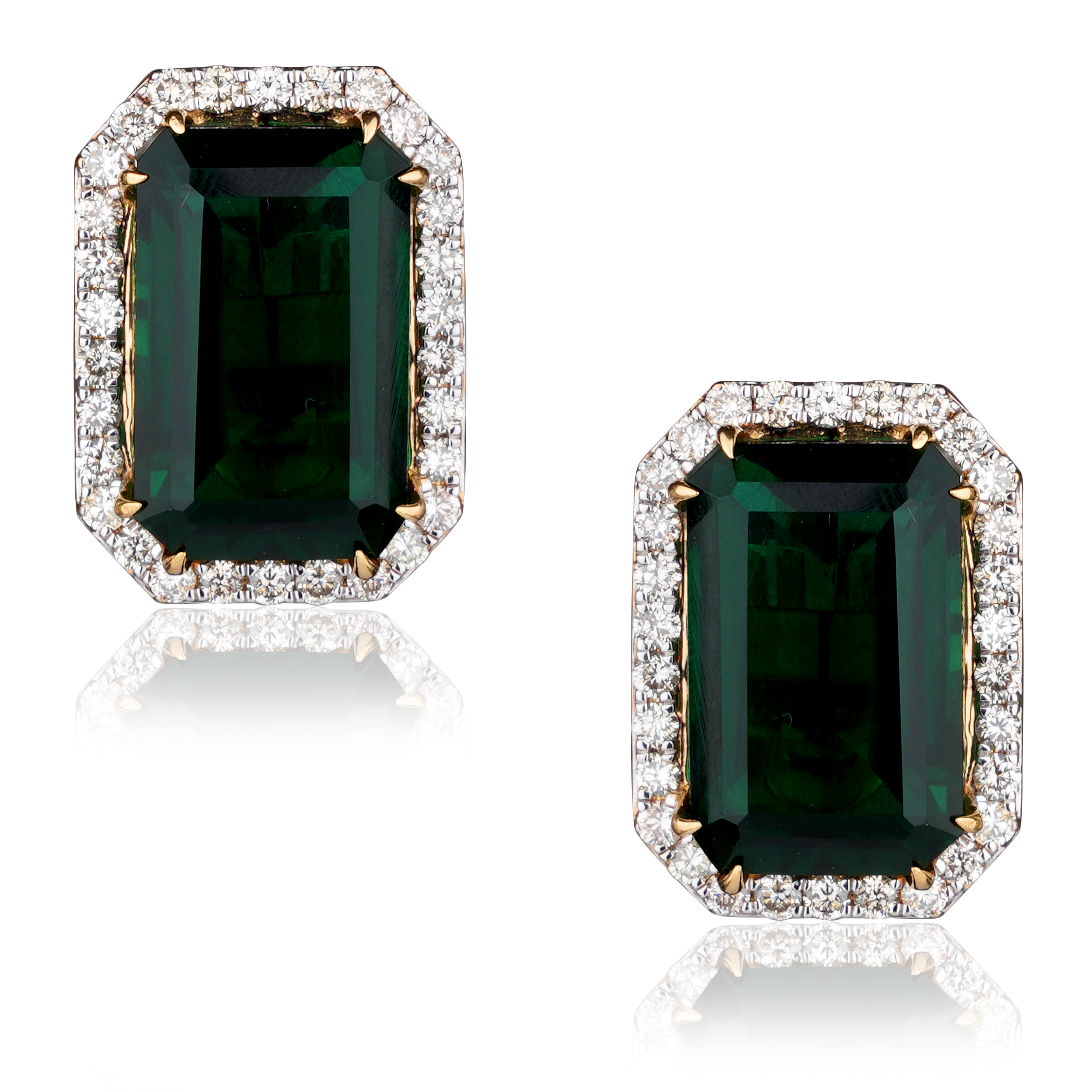 DTE-585 Emerald Diamond Earrings
