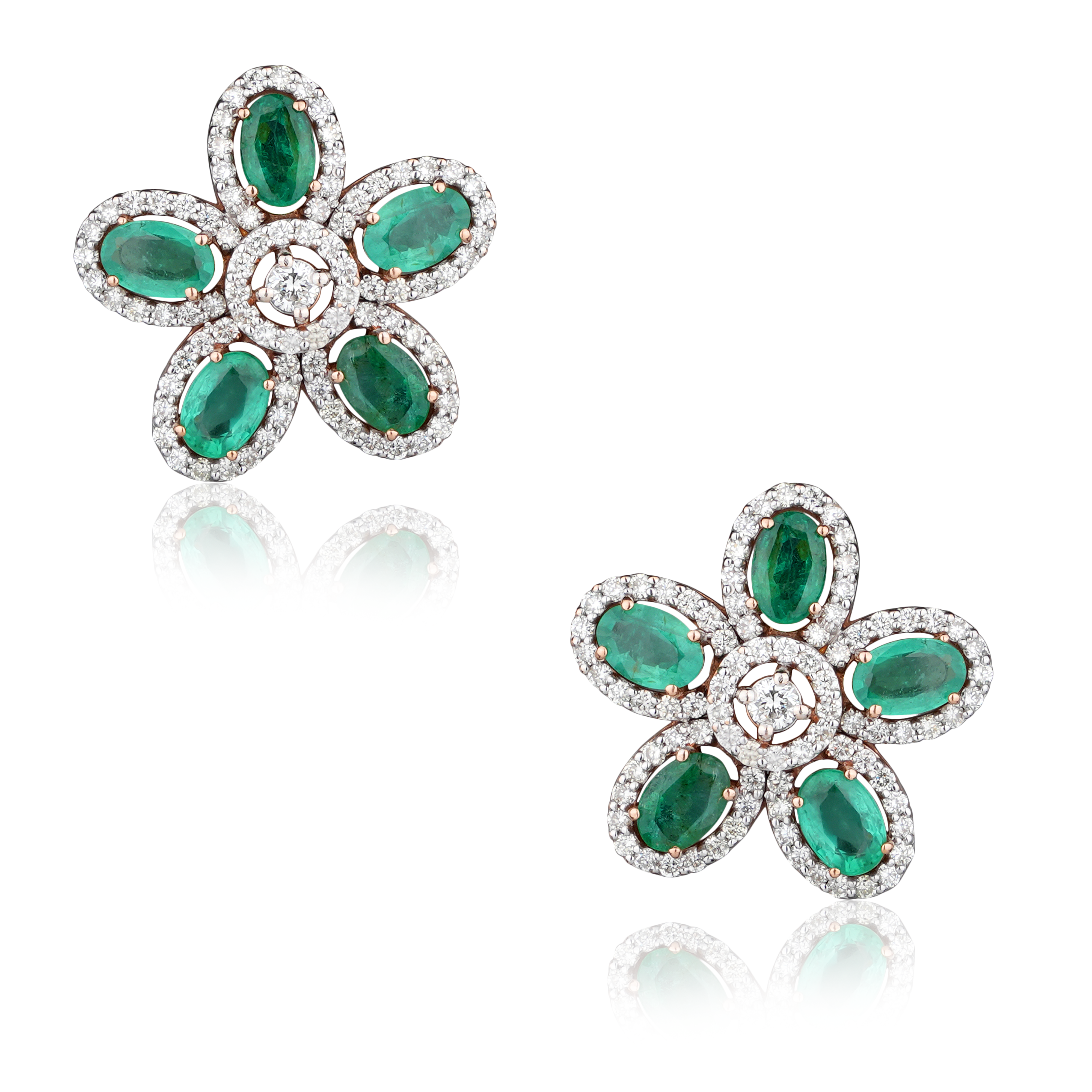 DTF-551 Emerald Diamond Earrings
