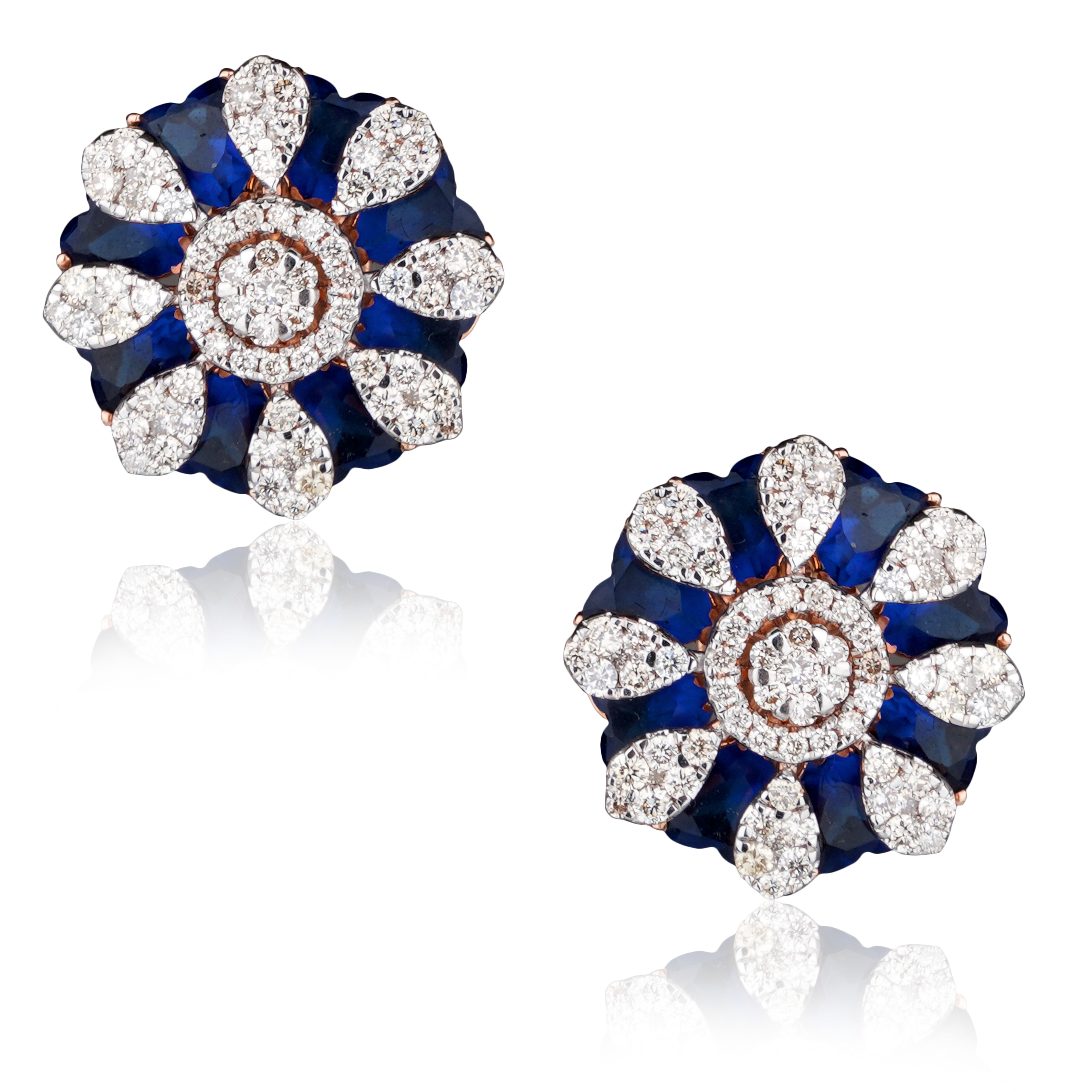 DTF-540 Blue Sapphire Diamond Earring