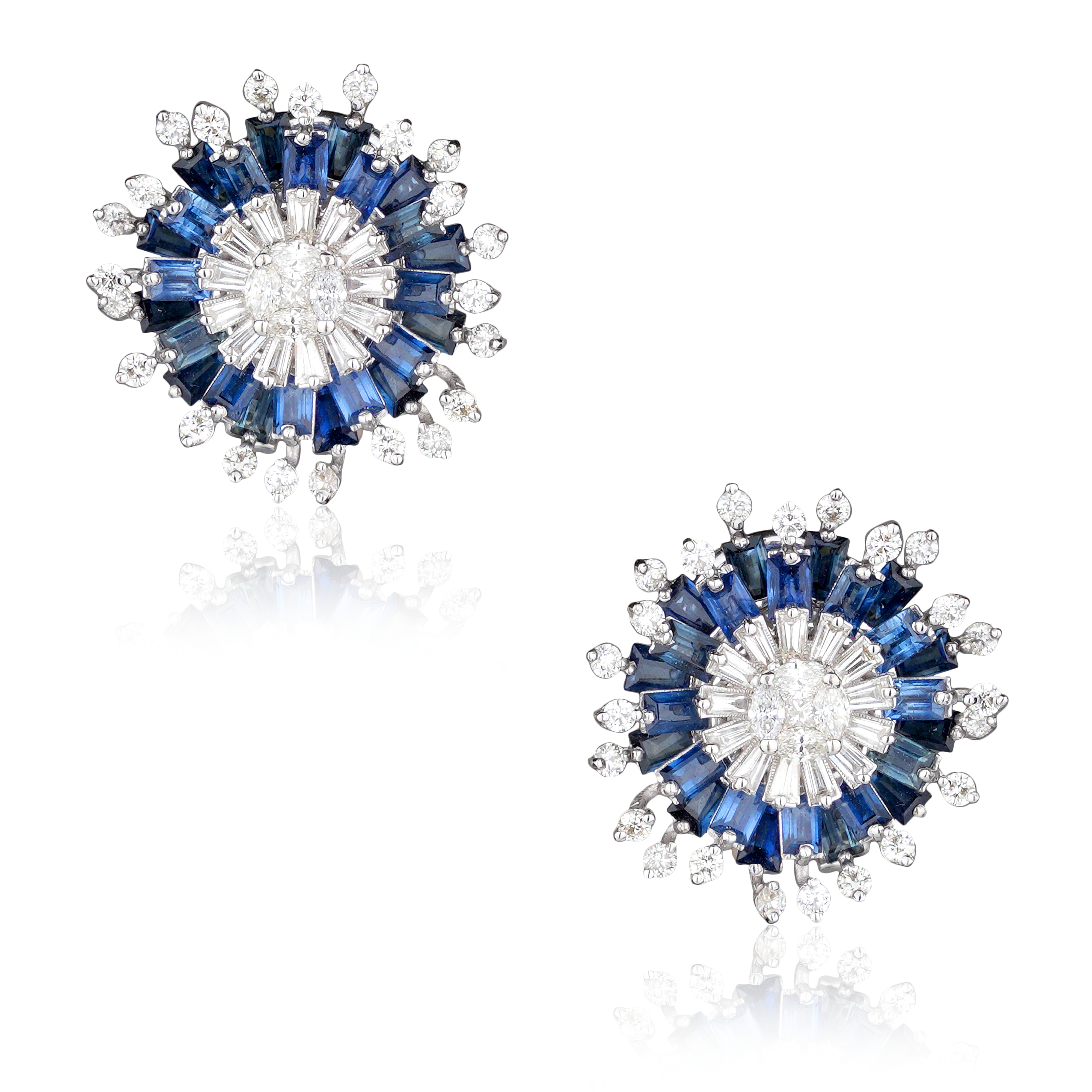DTE-556 Blue Sapphire Diamond Earrings