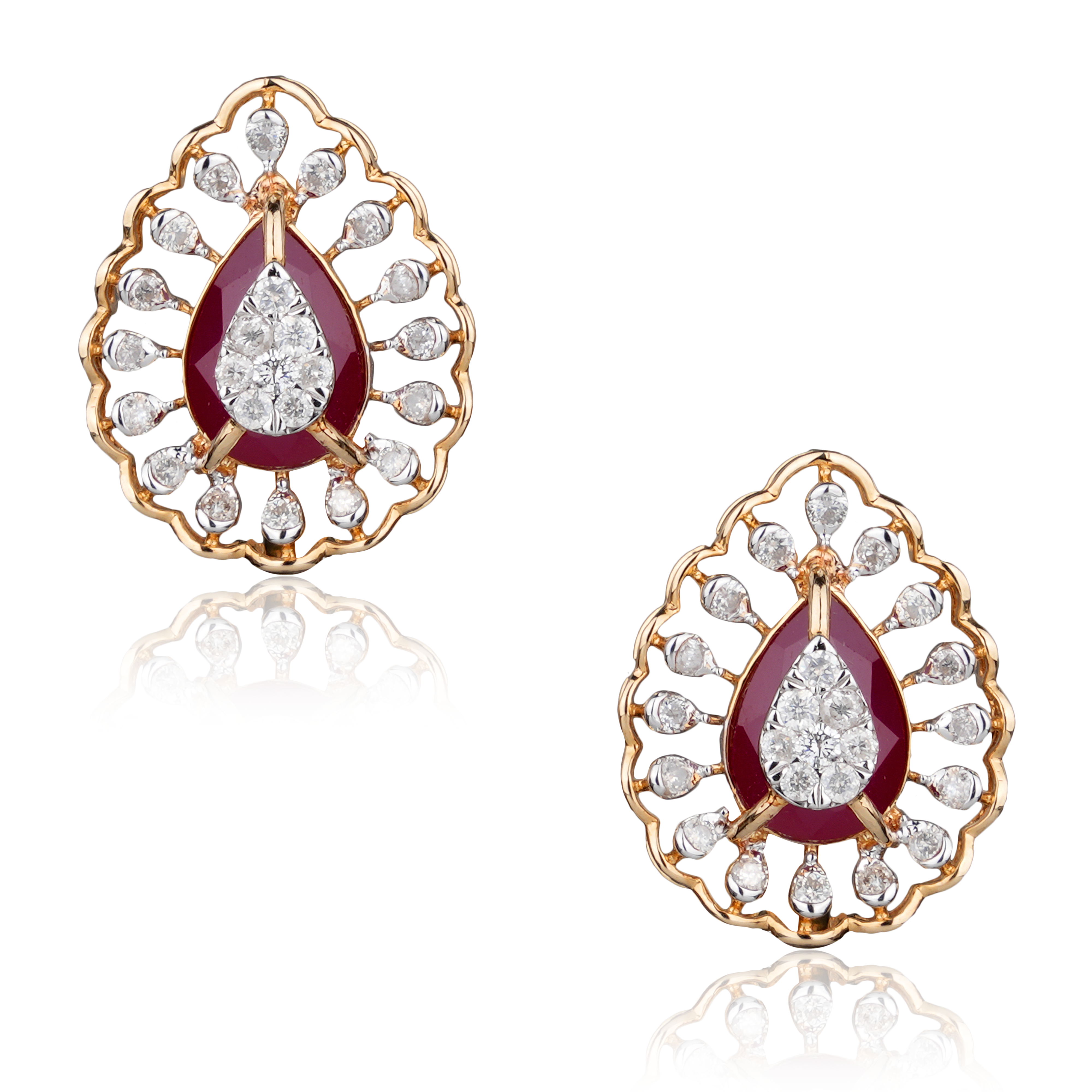 DTF-674 Ruby Diamond Earrings