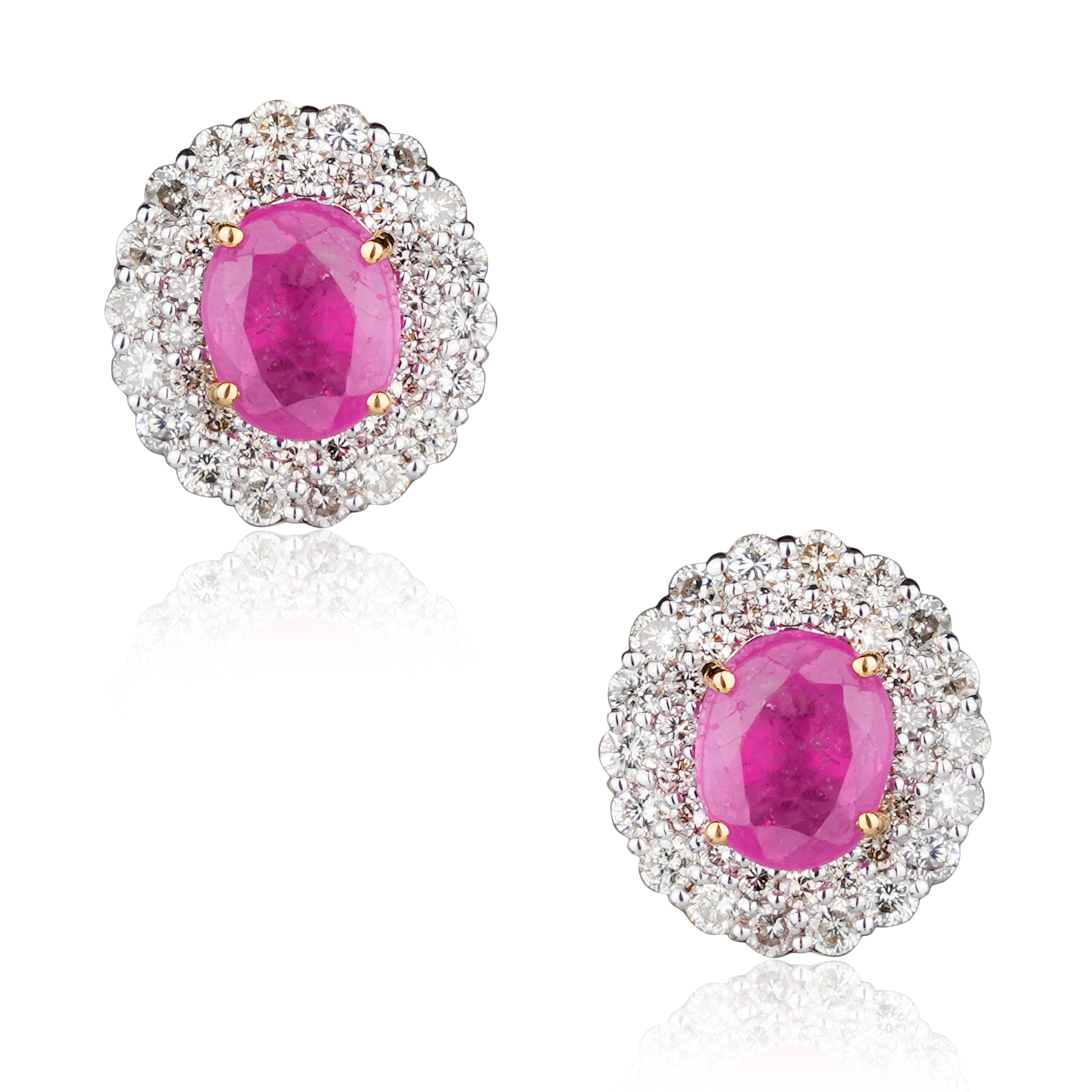 DTF-992 Ruby Diamond Earrings
