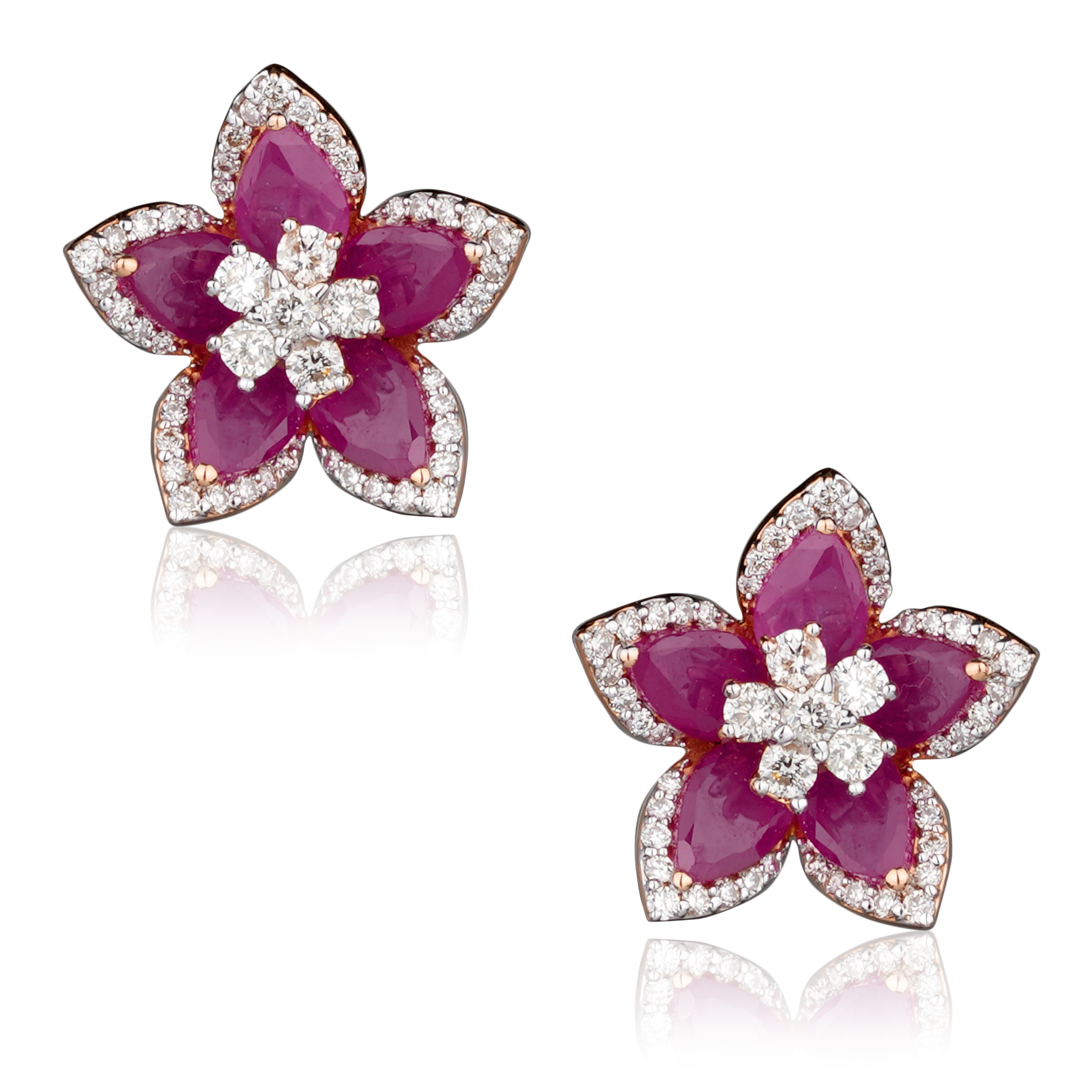 DTE-588 Ruby Diamond Earrings