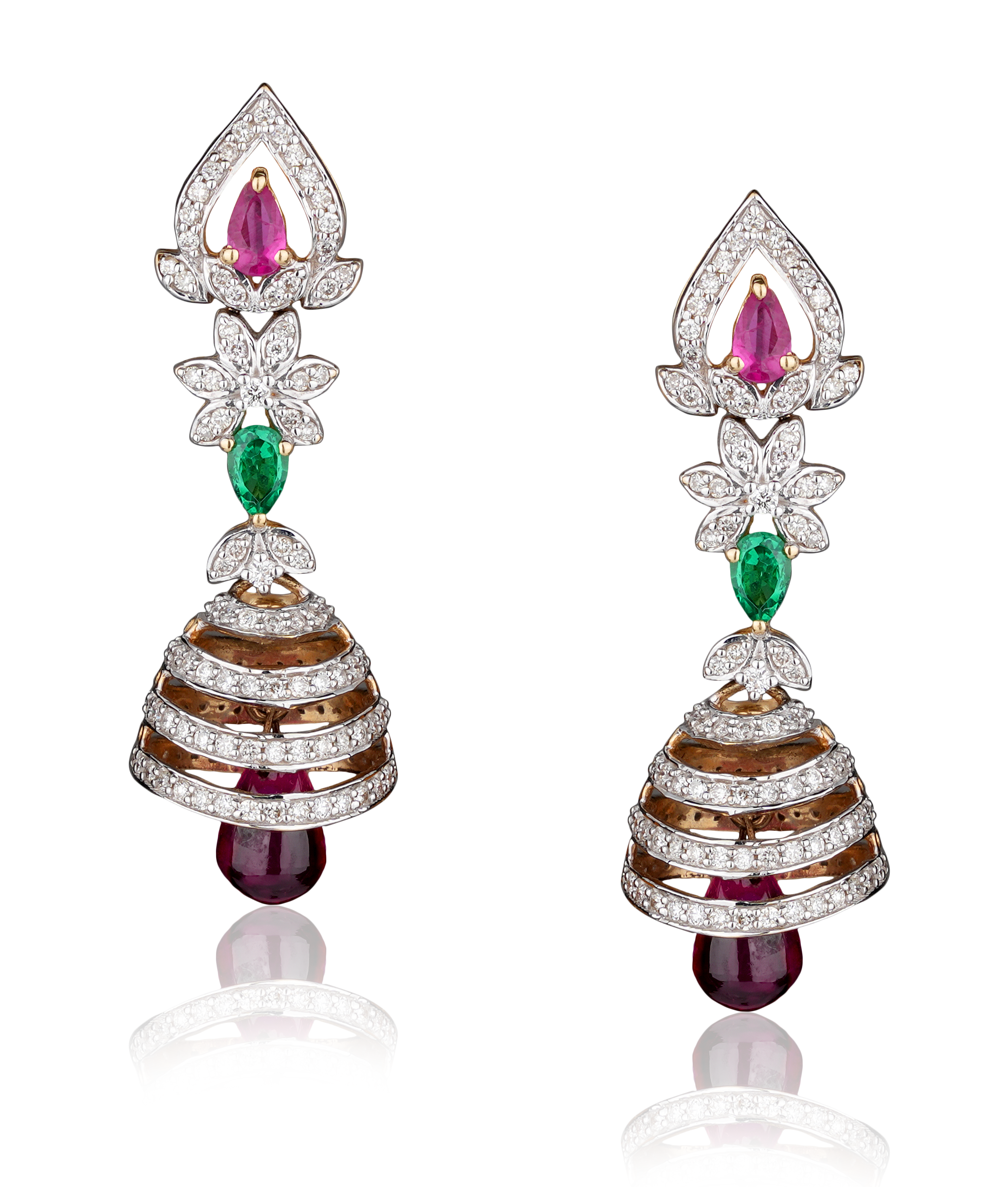 DTF-42 Multi colour Diamond Earrings
