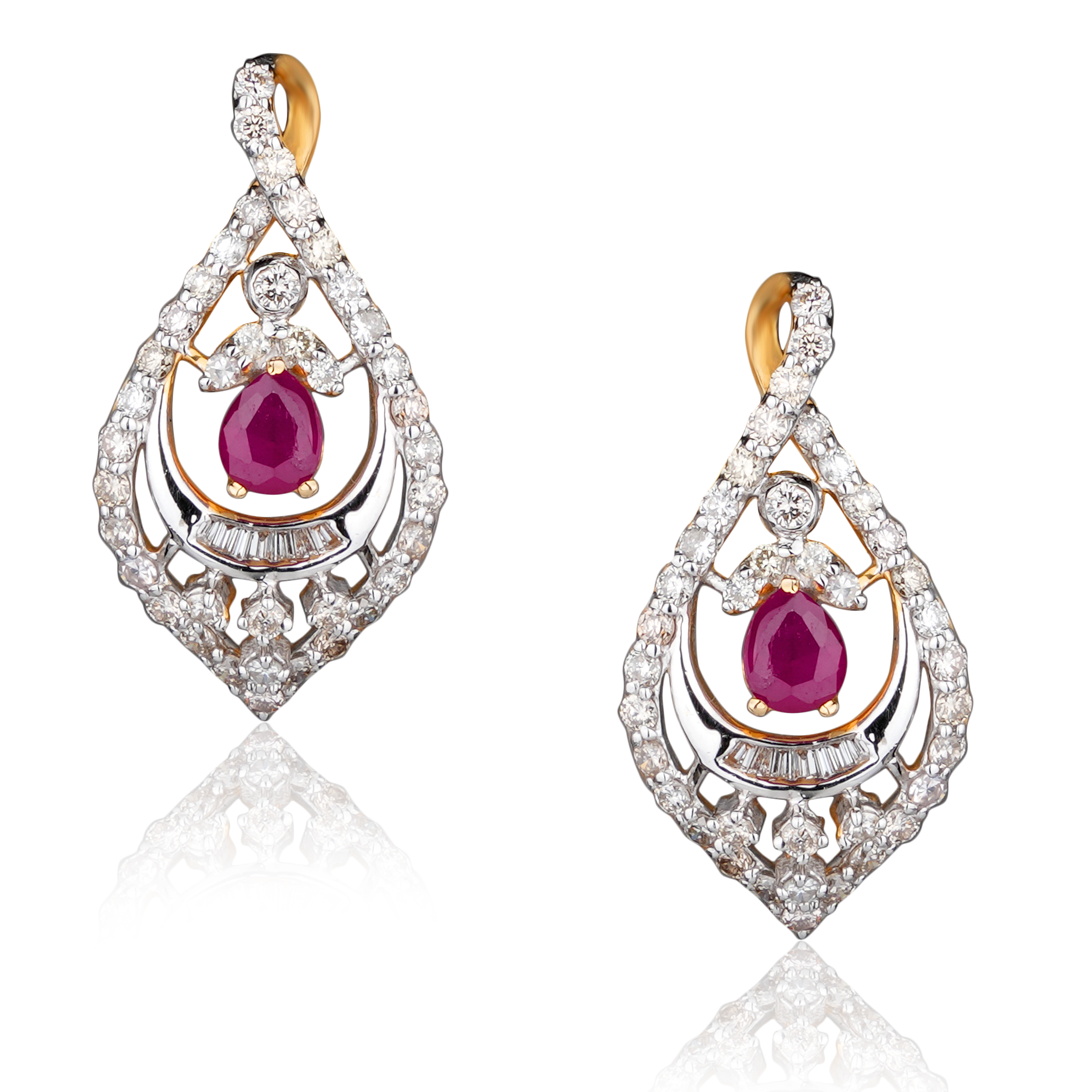 DTF-97 Ruby Diamond Earrings