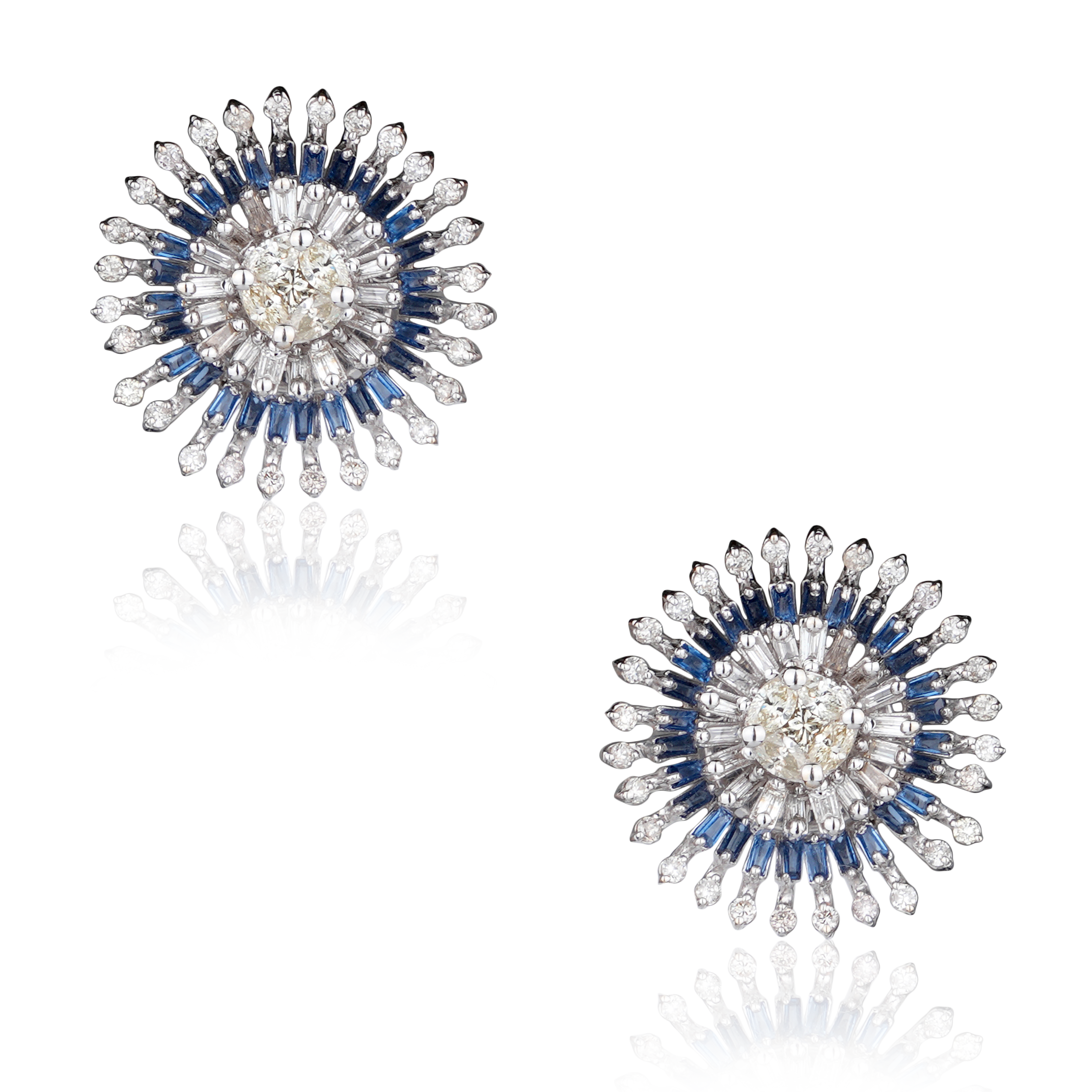 DTF - 584 Blue Sapphire Diamond Earring