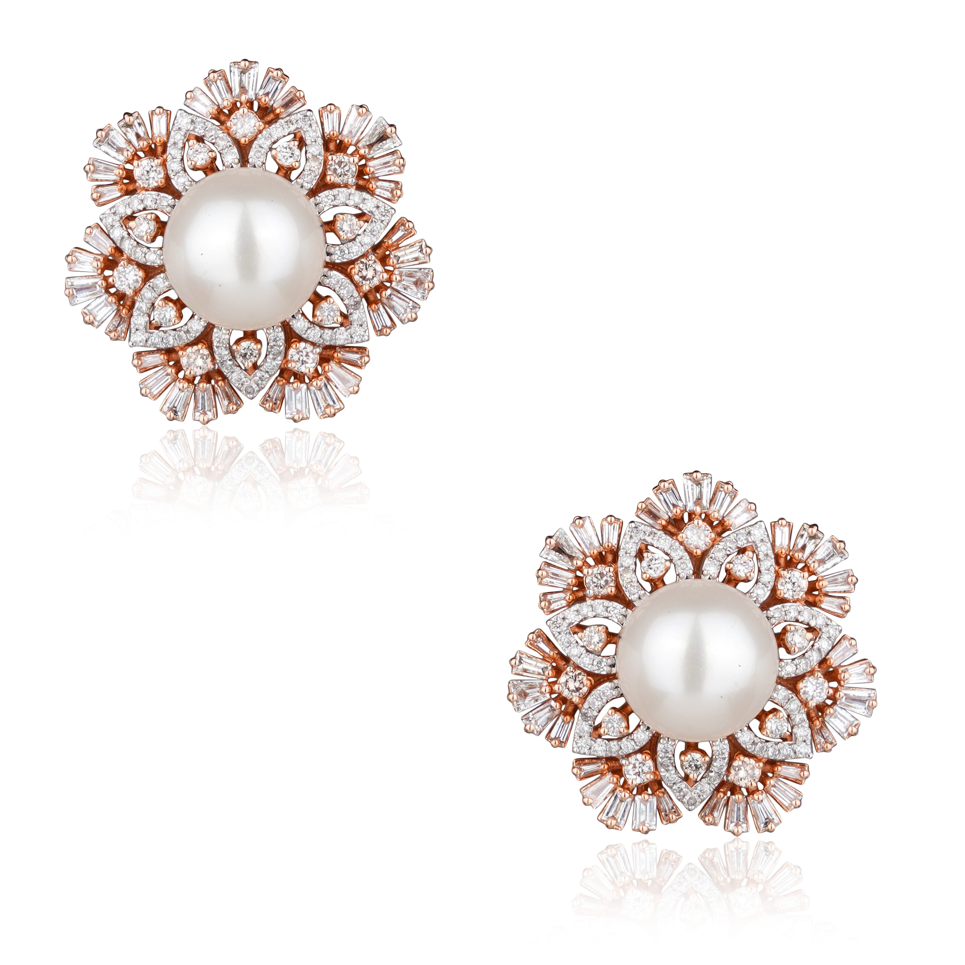 DTF-653 Pearl Diamond Earrings