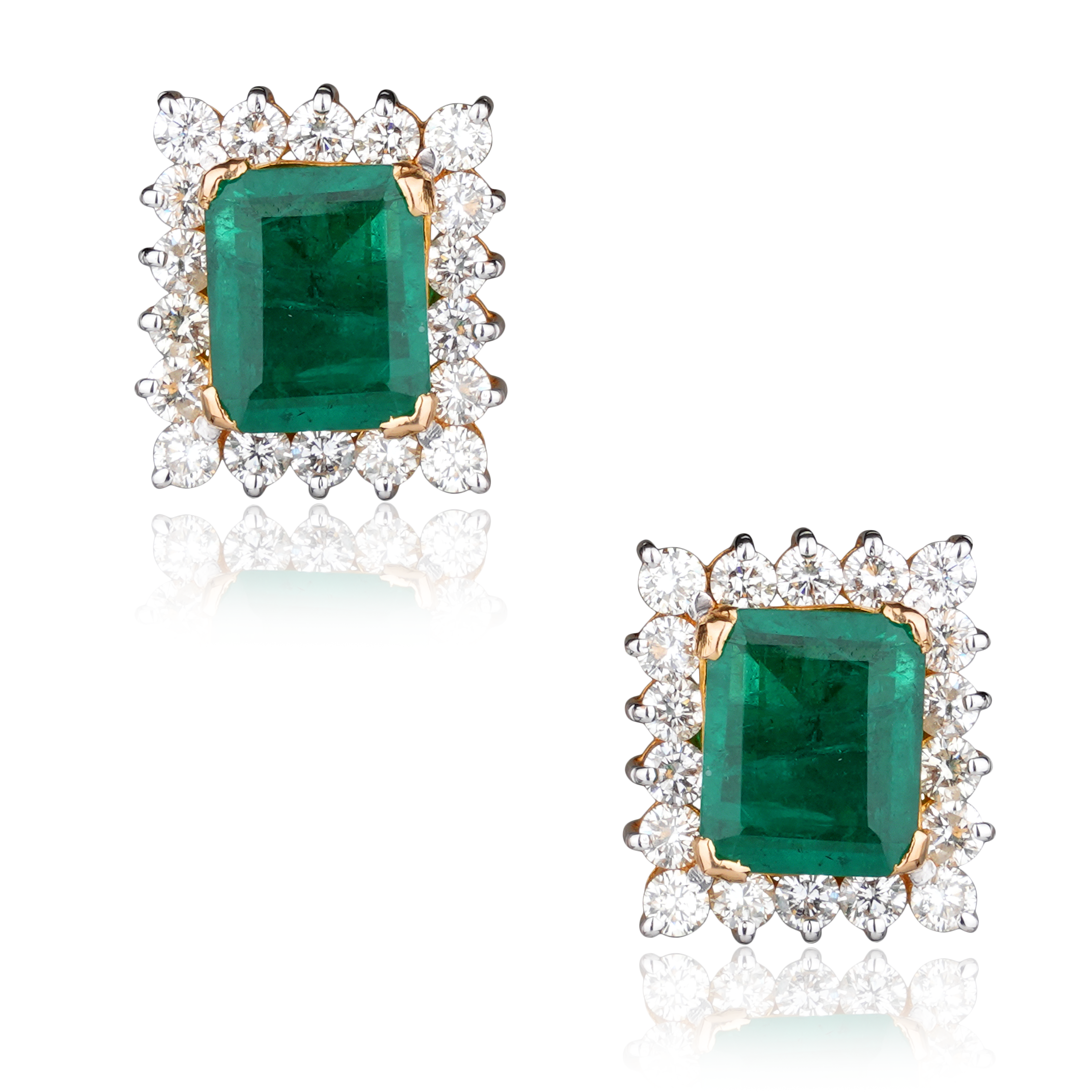 DTE-403 Emerald Diamond Earrings