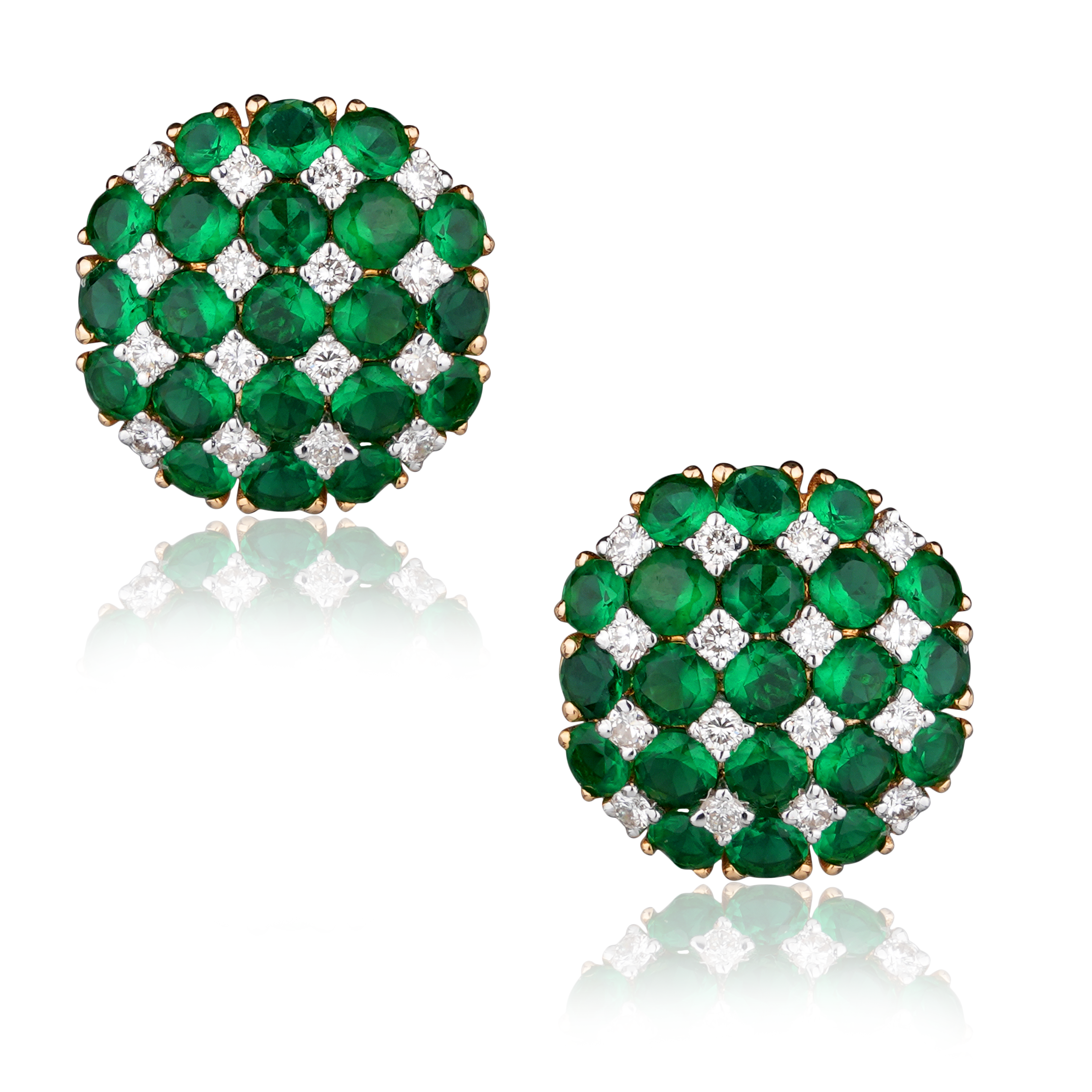 DTF-474 Emerald Diamond Earrings