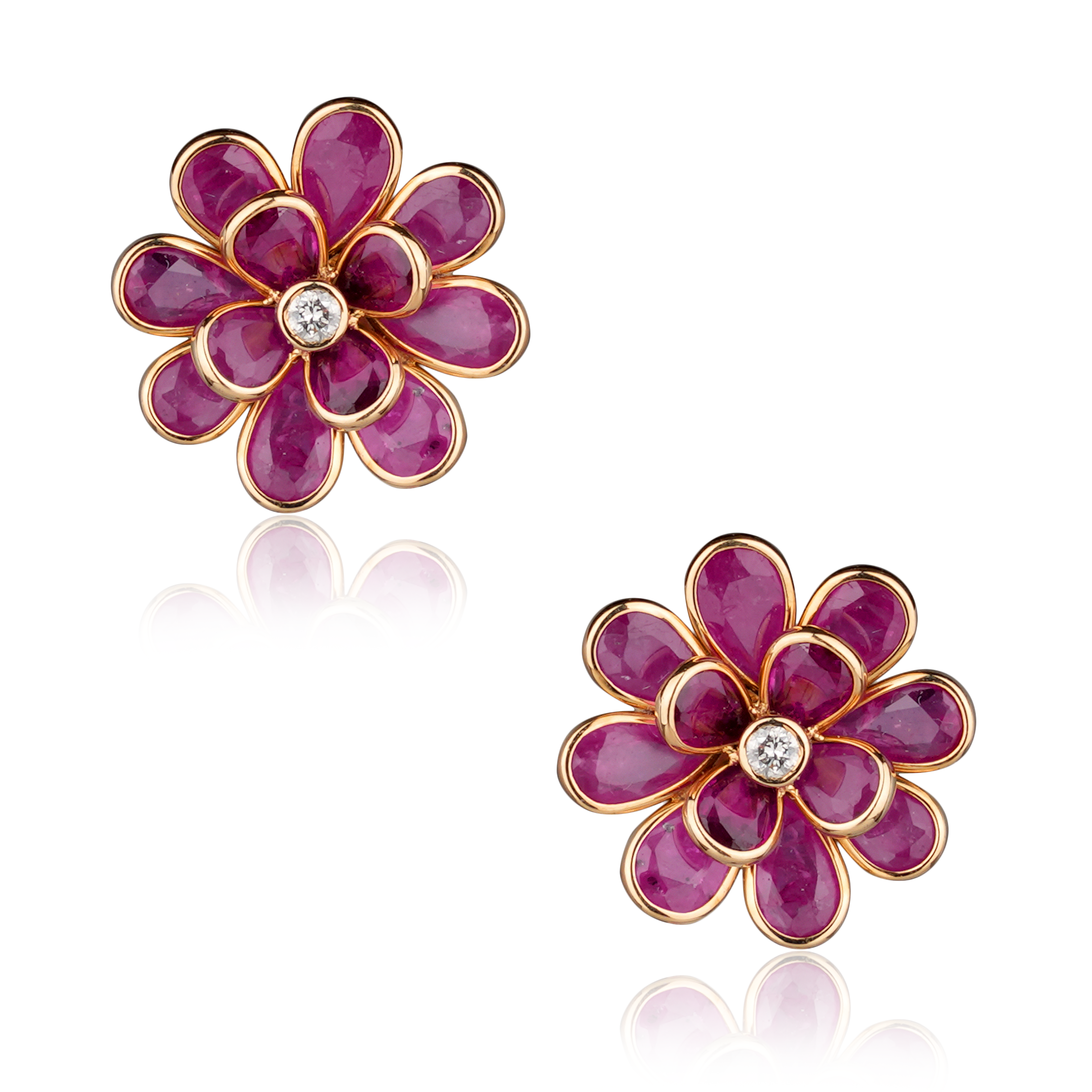 DTE-614 Ruby Diamond Earrings