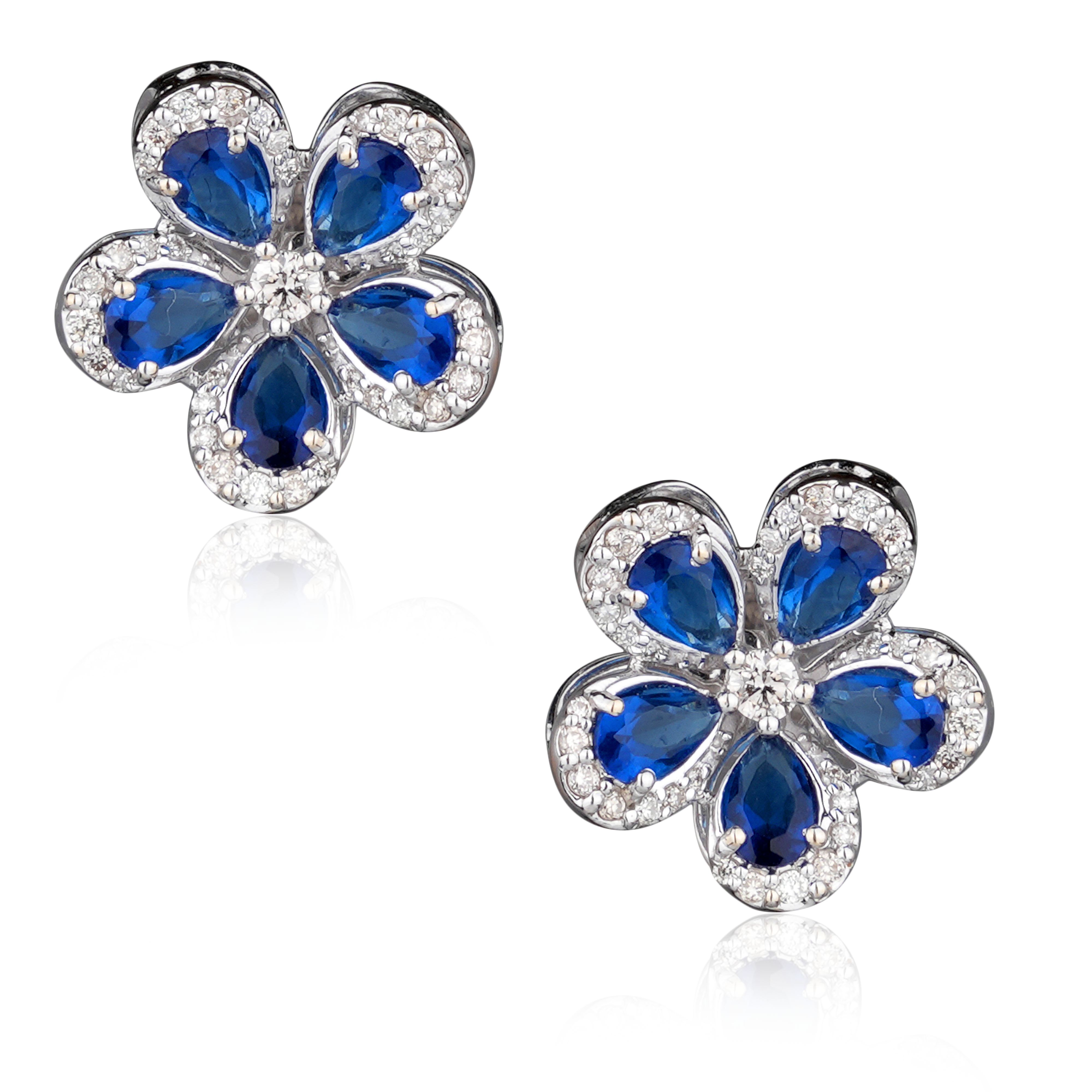DTE-593 Blue Sapphire Diamond Earrings