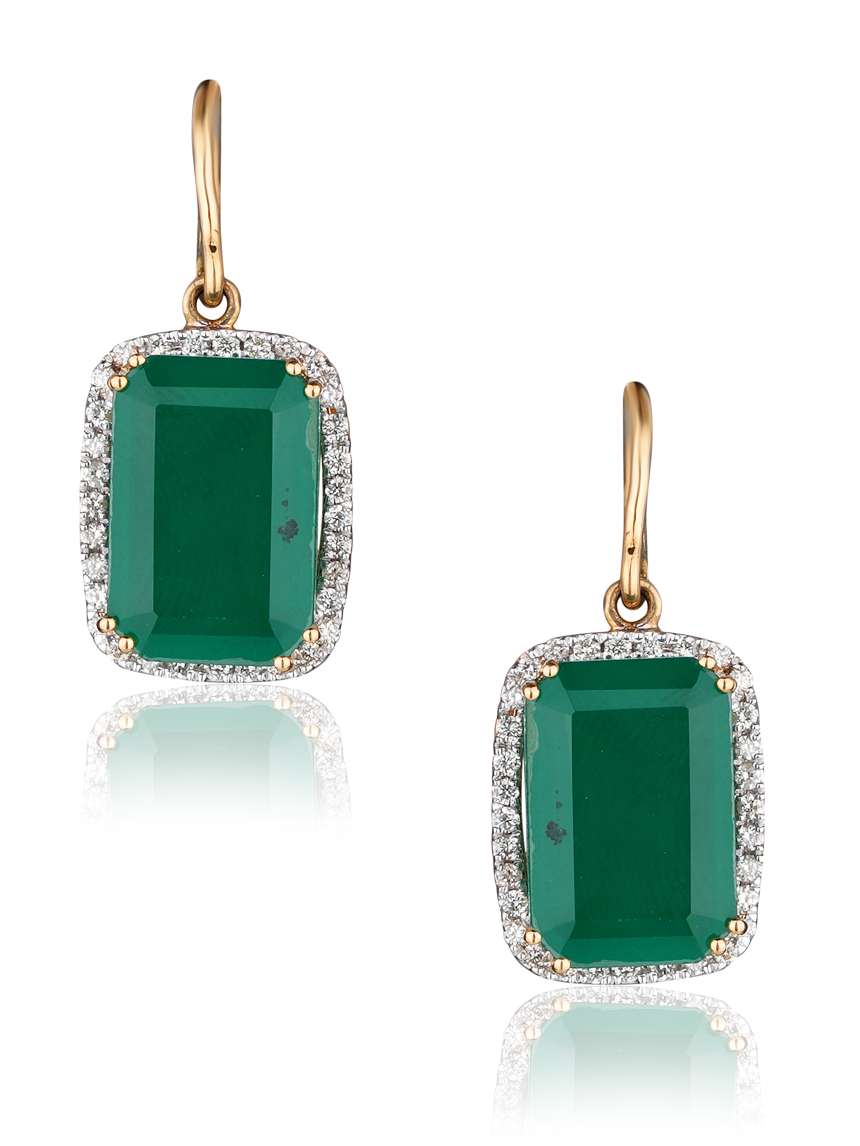 DTE-516 Emerald Diamond Earrings