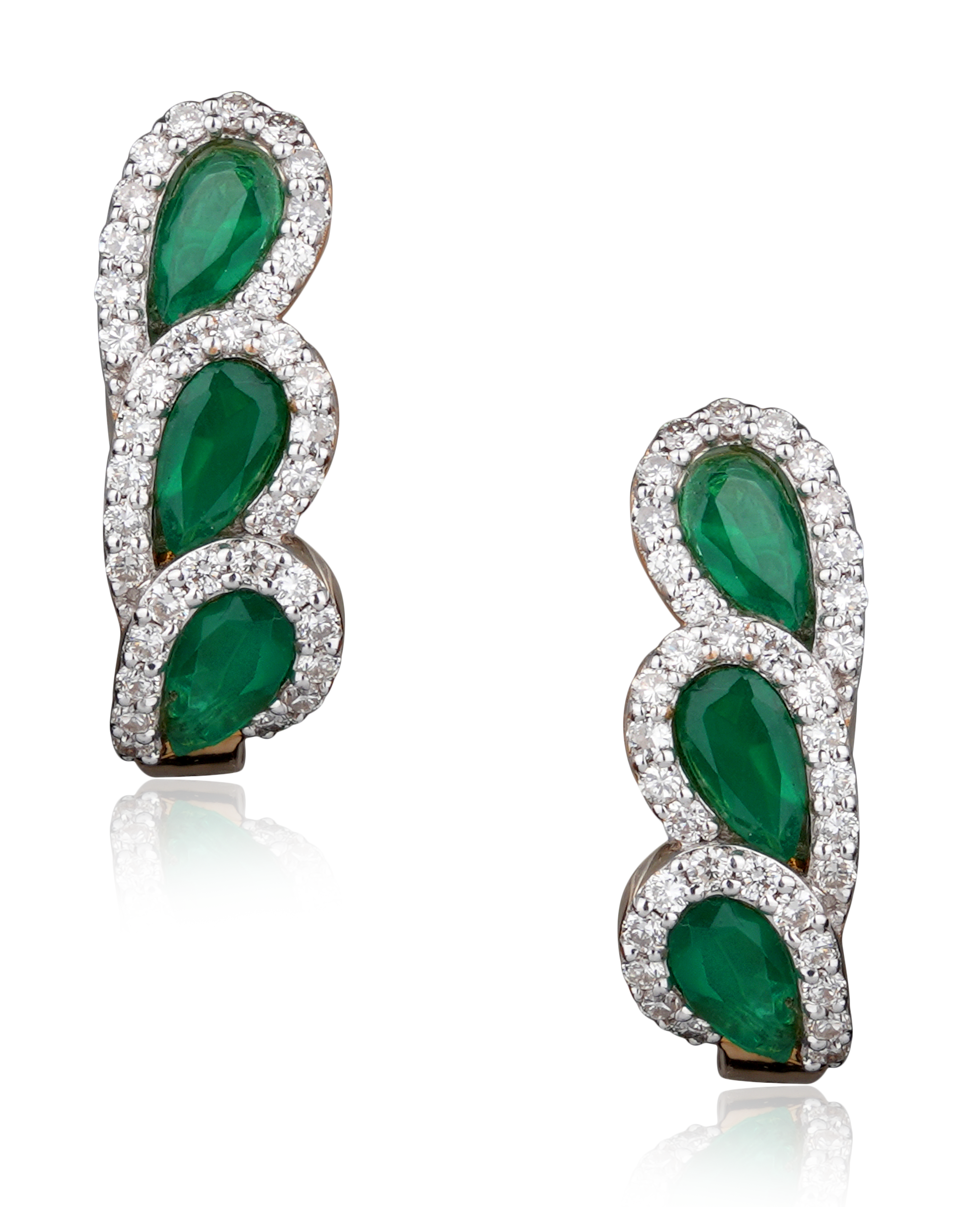 DTF-477 Emerald Diamond Earrings