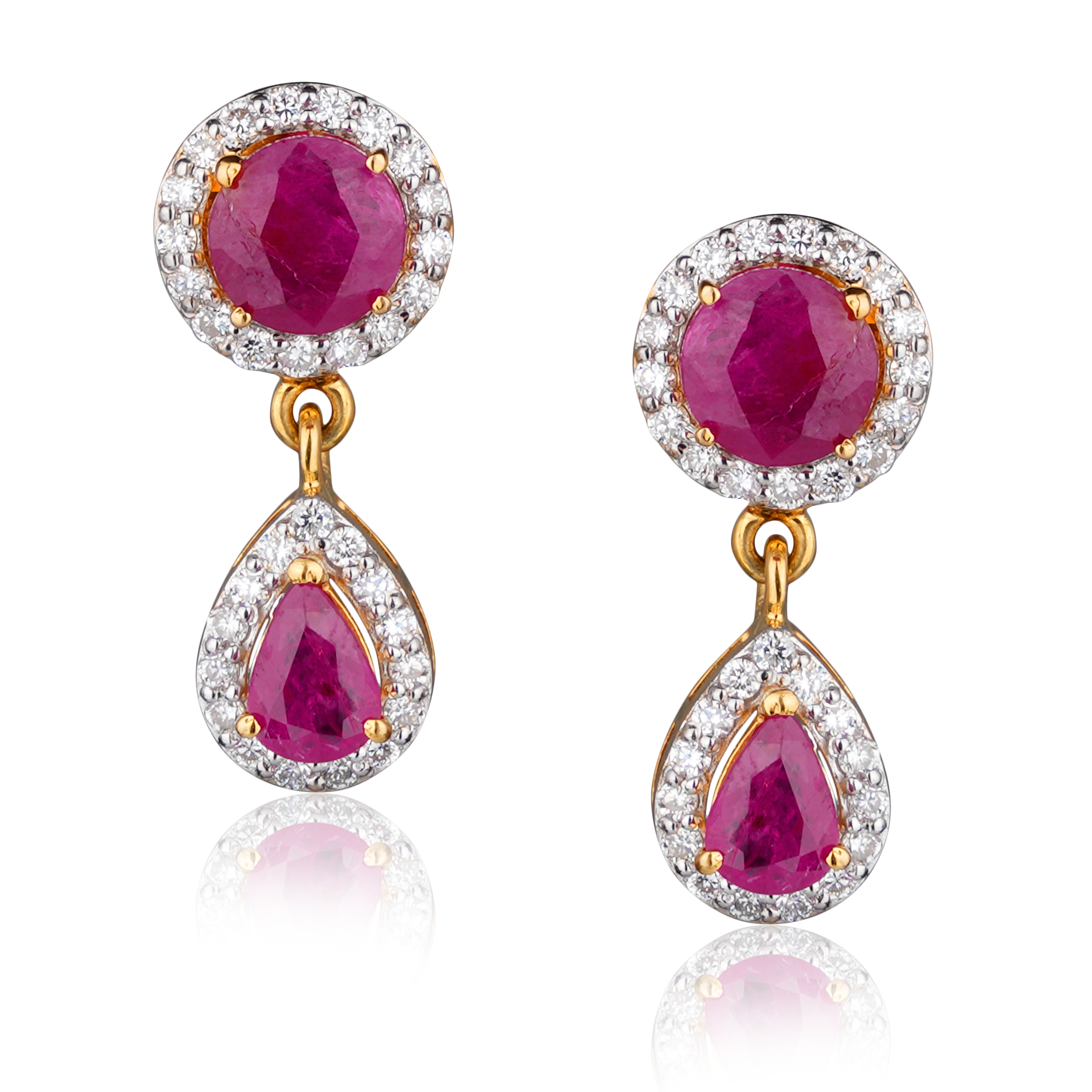 DTE-623 Ruby Diamond Earrings