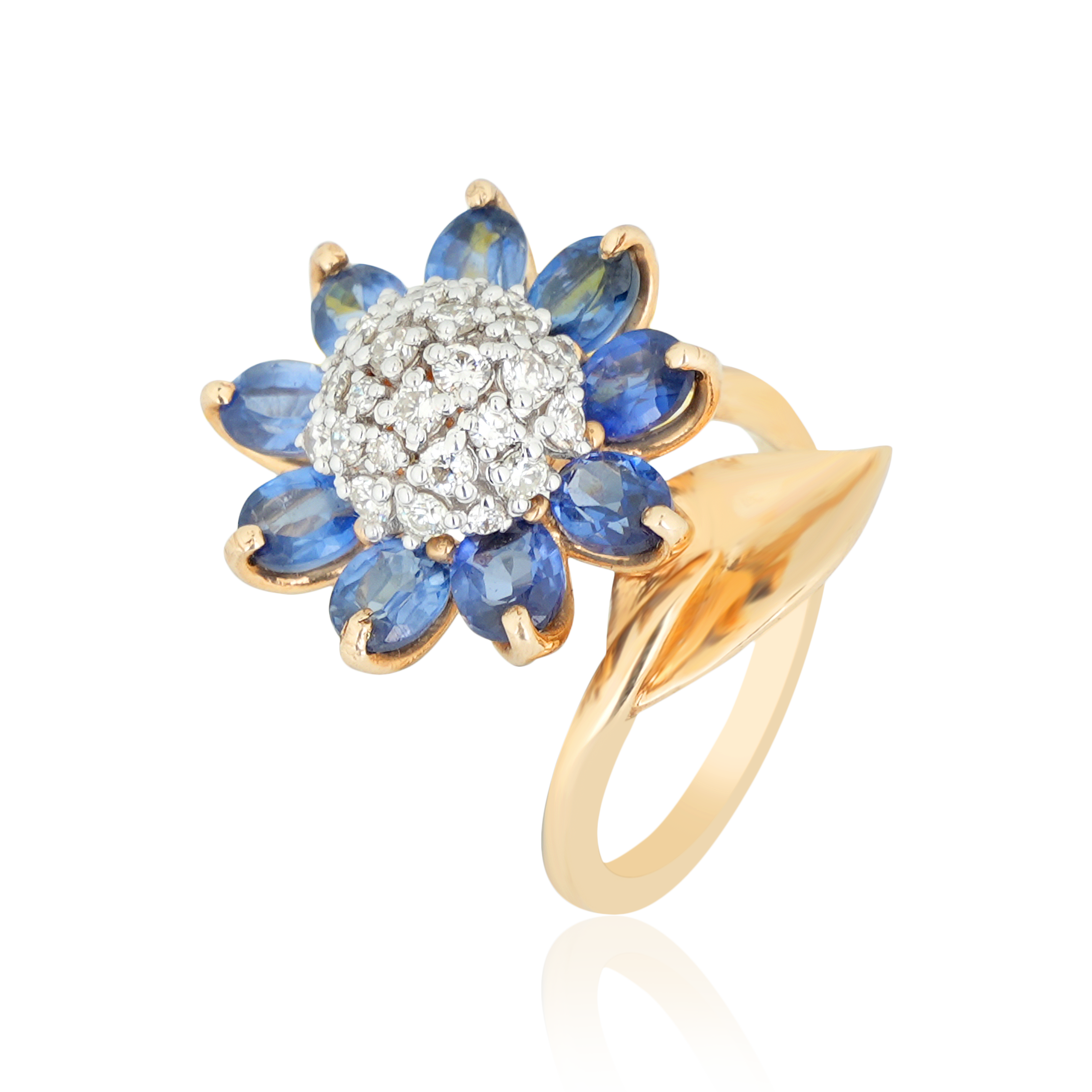 DLRF-659 Blue Sapphire Diamond Ring