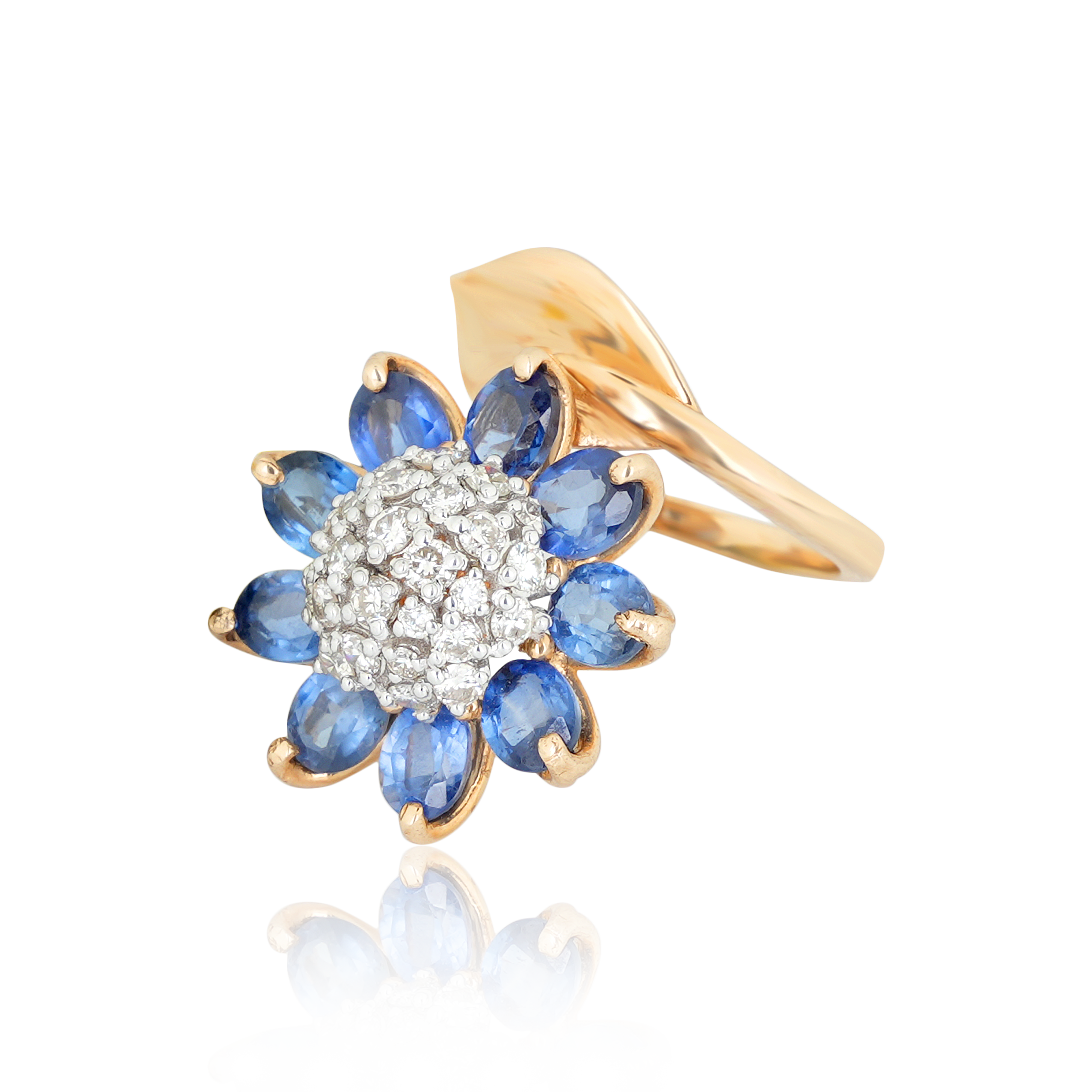 DLRF-659 Blue Sapphire Diamond Ring