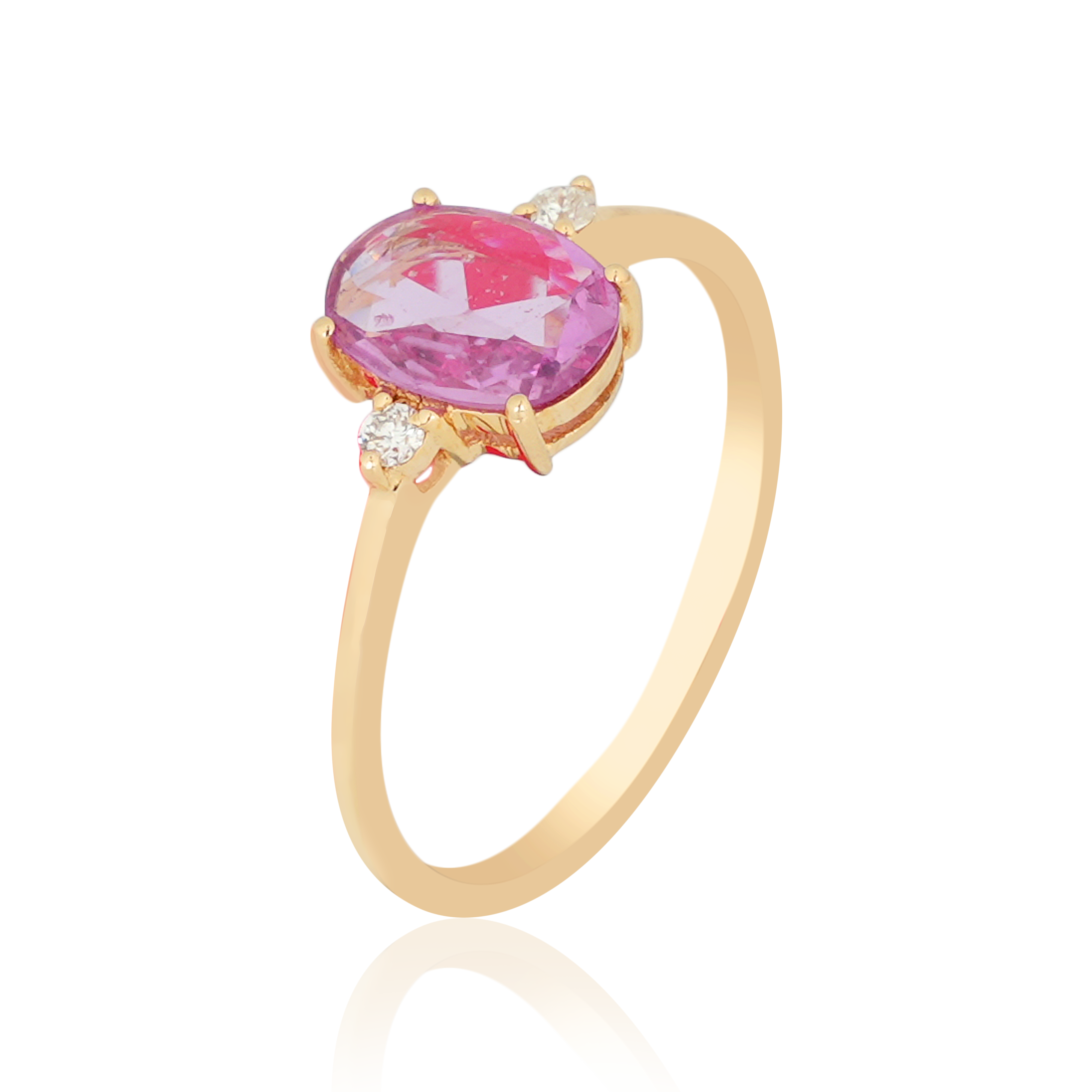 DLRE-905 Pink Sapphire Diamond Ring