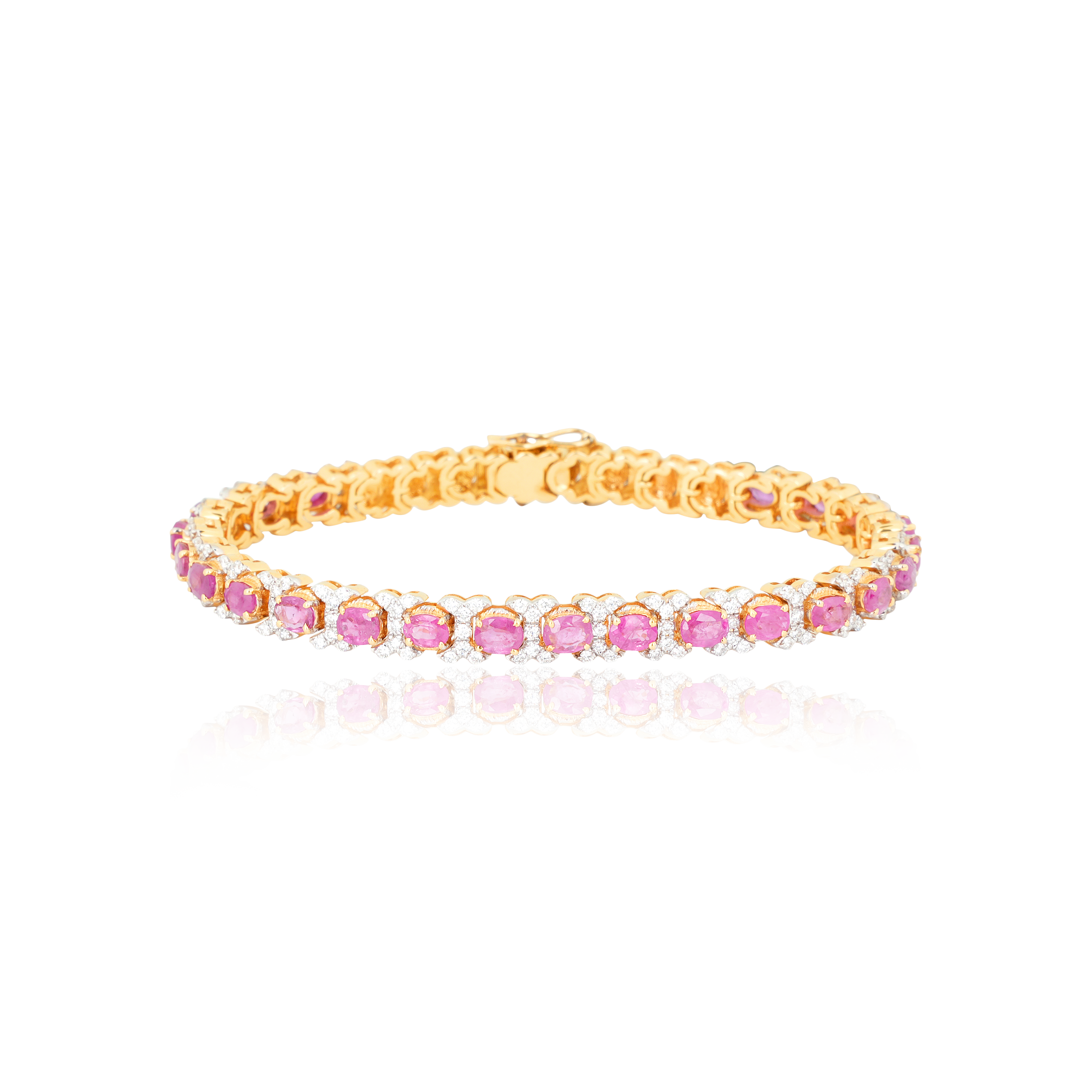 DBE-706 Burma Ruby Diamond Bracelet