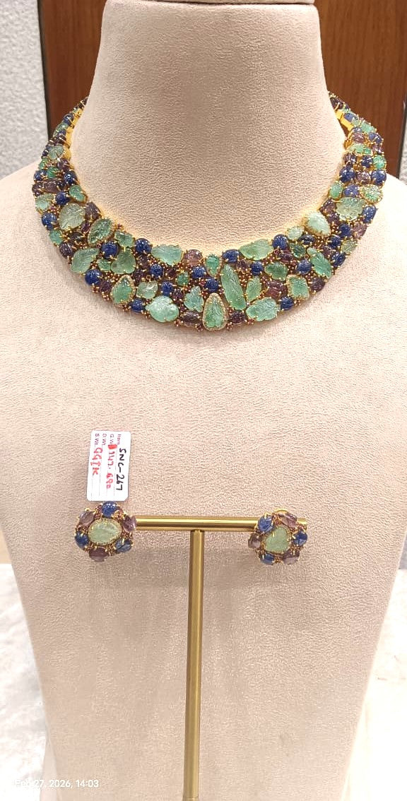Emerald  - Blue Sapphire Set